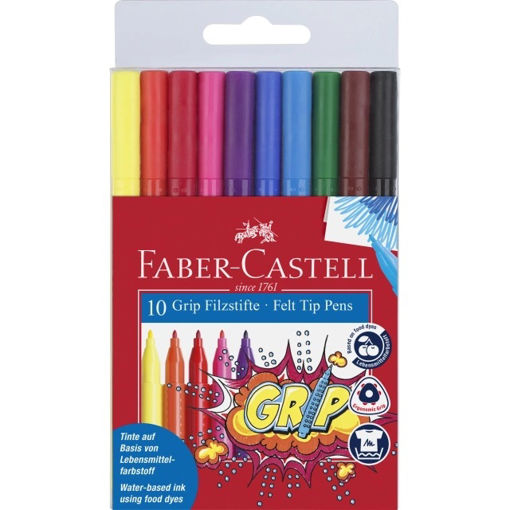 Picture of FABER CASTELL FIBRE TIP GRIP COLOUR MARKERS